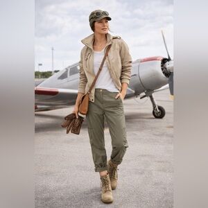 Chico’s Luxe Twill Utility Khaki Pants